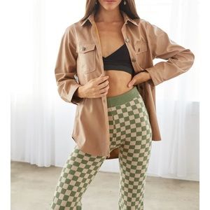 Brown Leather Shacket